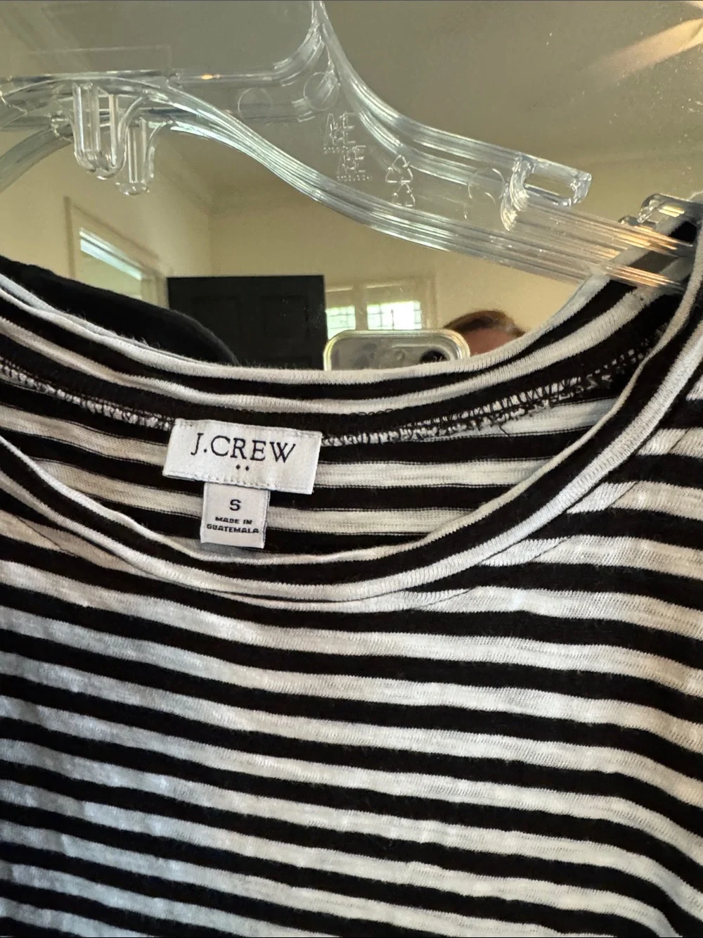 2 J. Crew Tie-Front Tunic Dress in Black and Black/White Stripe